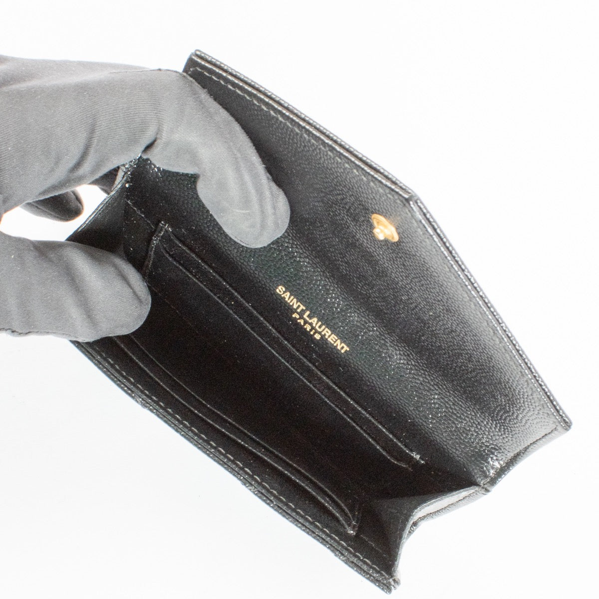 Buy authentic second hand Saint Laurent Black Cassandre Wallet at Labellov.com