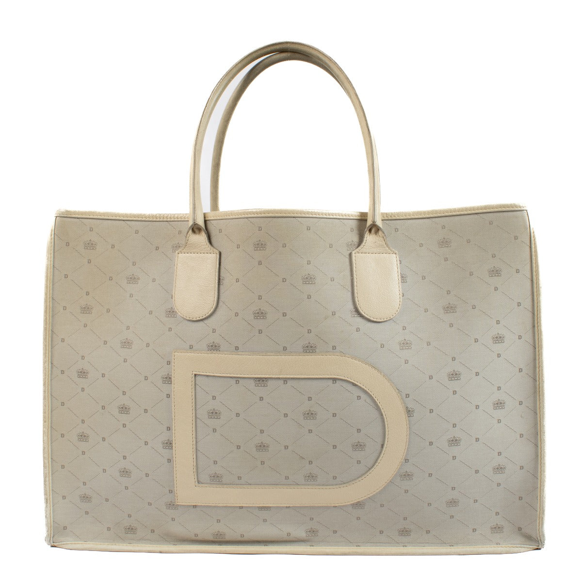 Delvaux Grijze Canvas Tote Bag