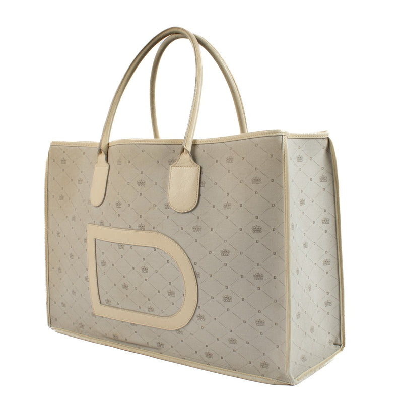 Delvaux Grey Canvas Tote Bag