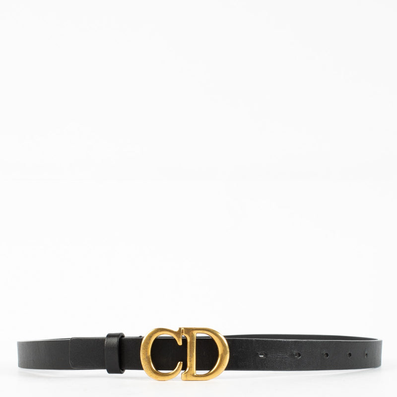 Authentic pre-loved Christian Dior Black Saddle Belt - Size 75 on Labellov.com