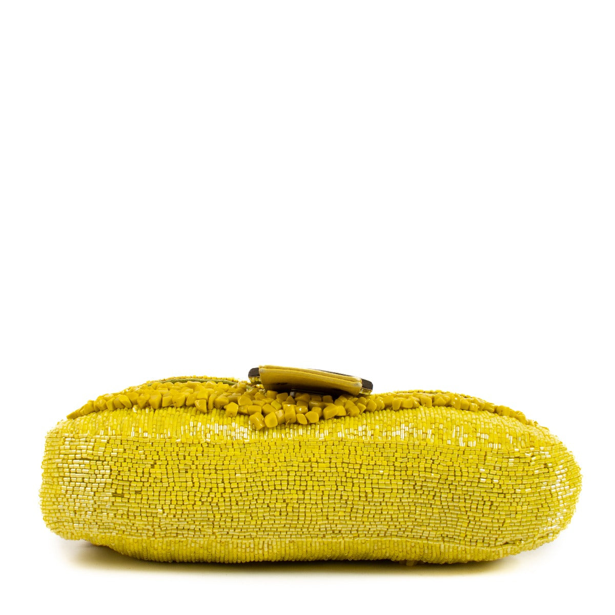 Fendi Limited Edition Yellow Gialla Beaded Baguette Bag