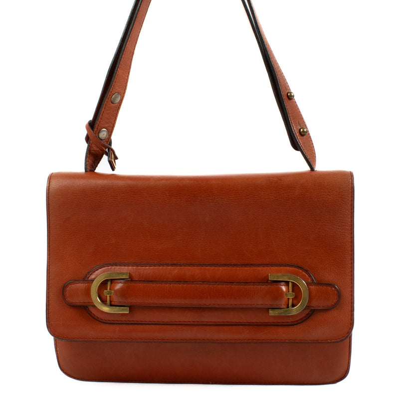 Delvaux Vintage Red Leather Shoulder Bag