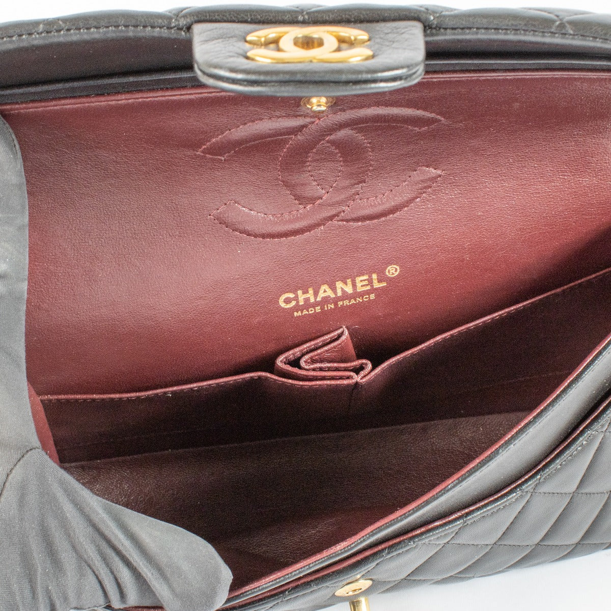 Chanel Zwart Lamsleer Medium Classic Flap 11.12 Tas