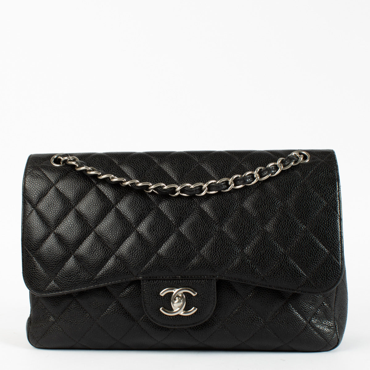 Chanel Black Caviar Large Classic Handbag