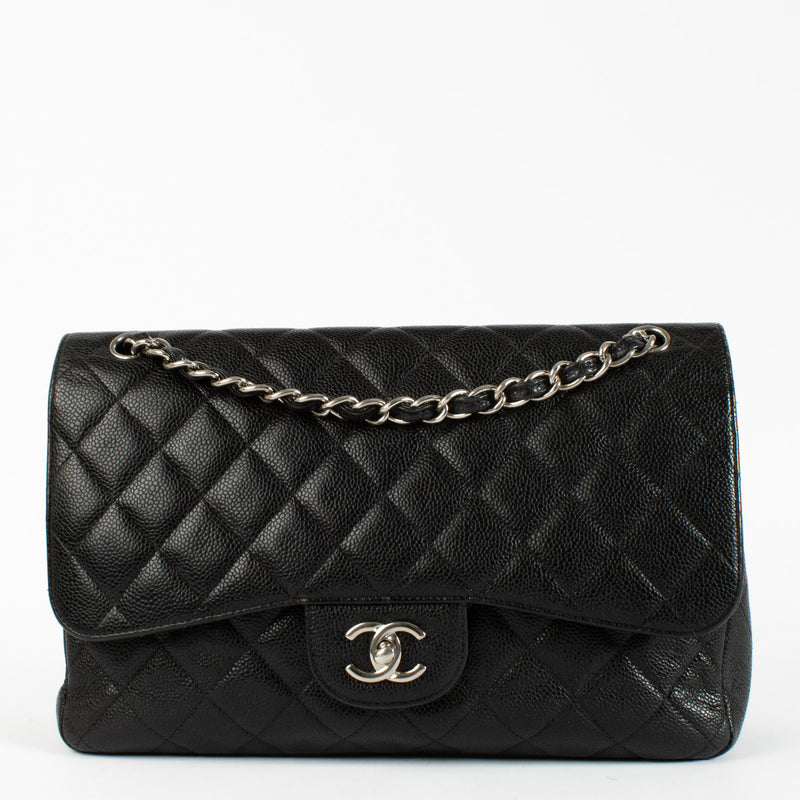 Chanel Black Caviar Large Classic Handbag