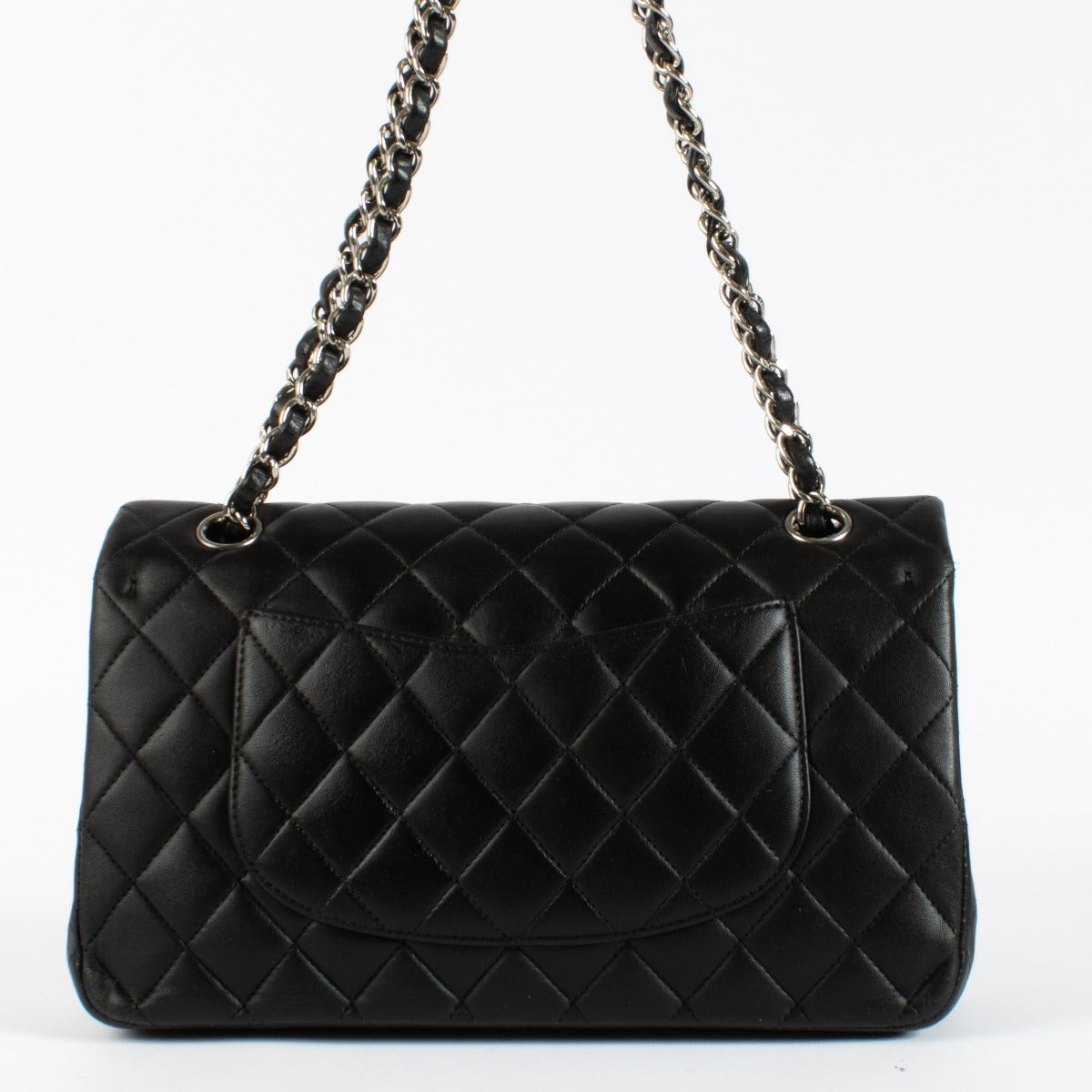 Chanel Black Lambskin Medium Classic Flap 11.12 Bag