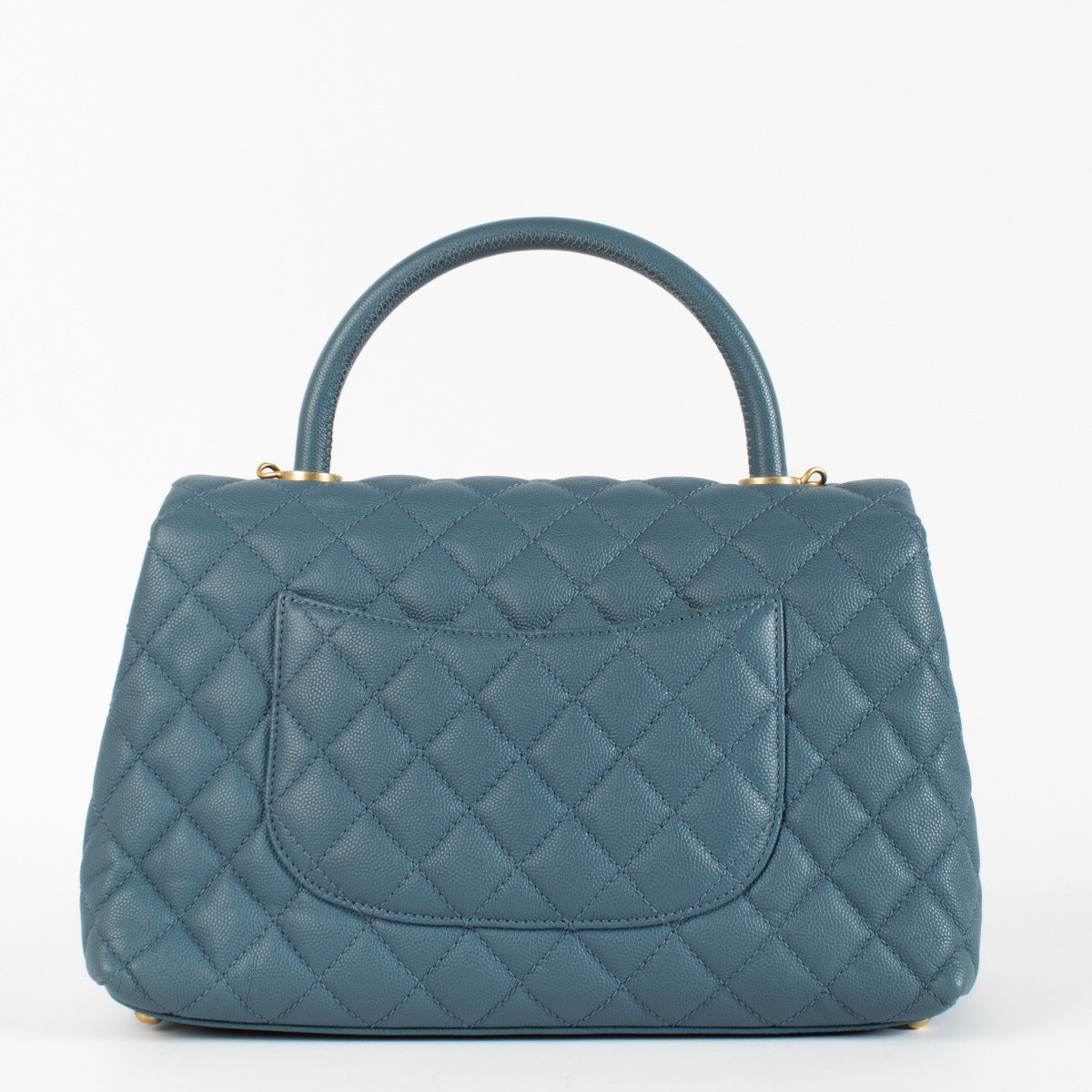 Grand sac Coco Handle Chanel en jean bleu