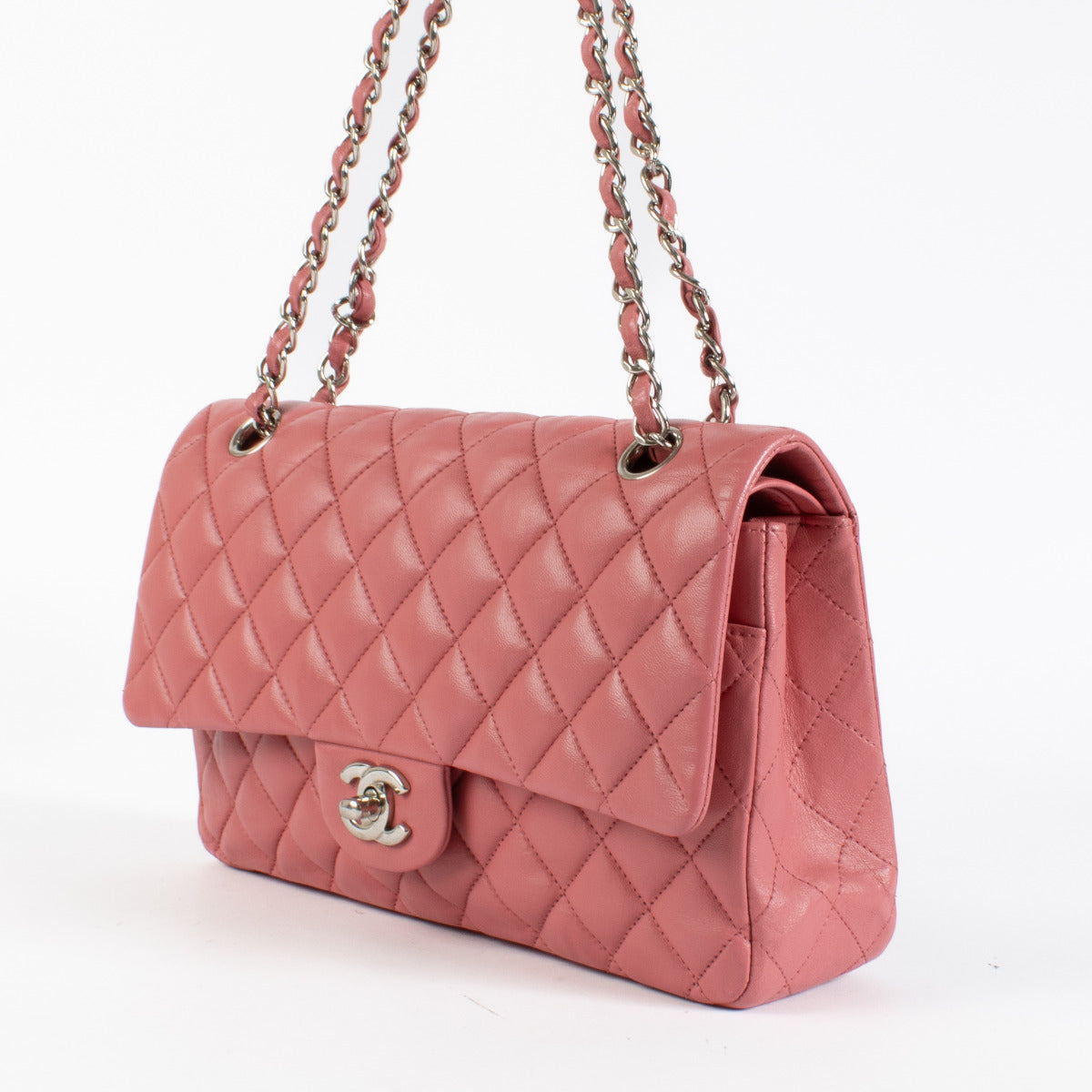 Chanel Pink Lambskin Medium Classic Flap 11.12 Bag