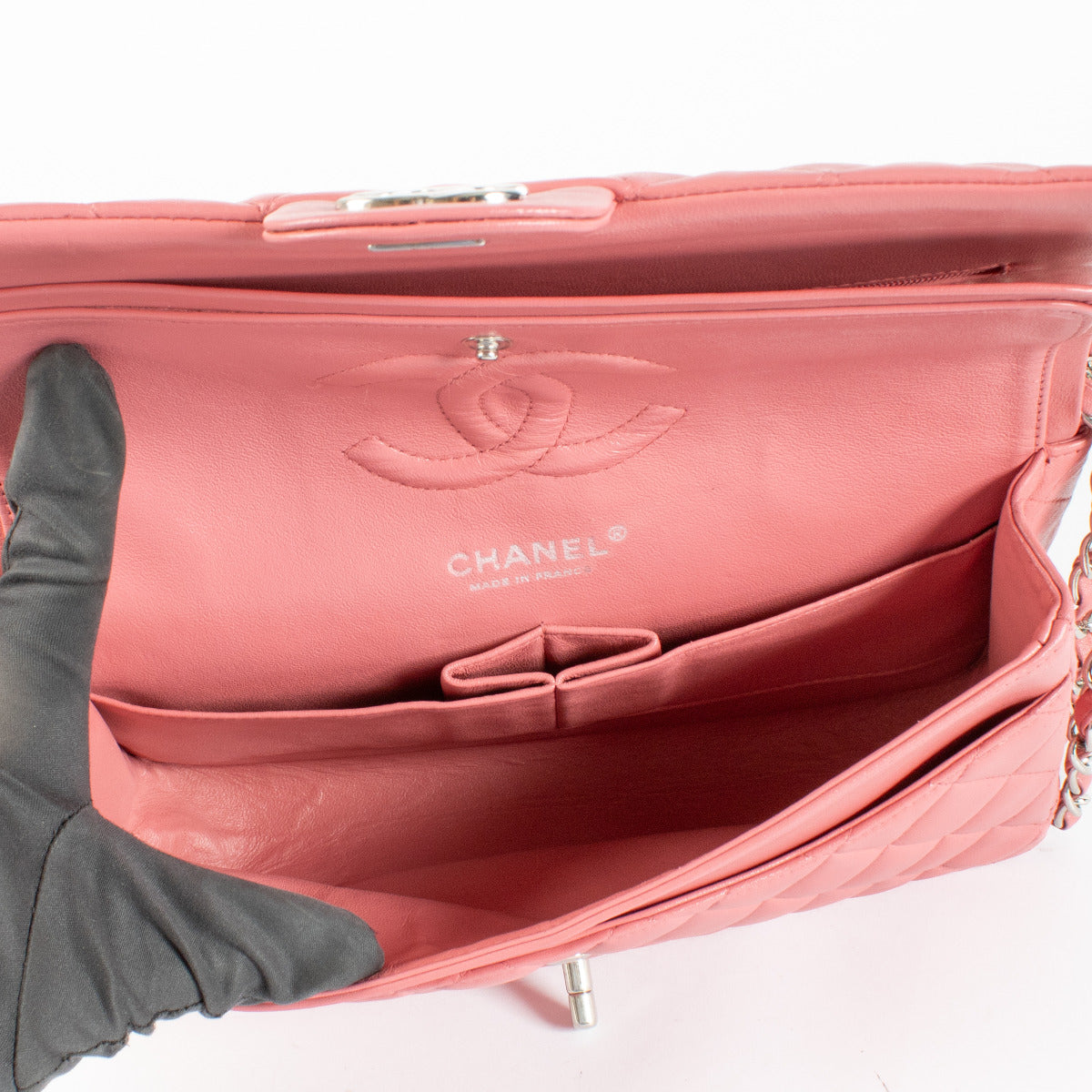Chanel Pink Lambskin Medium Classic Flap 11.12 Bag