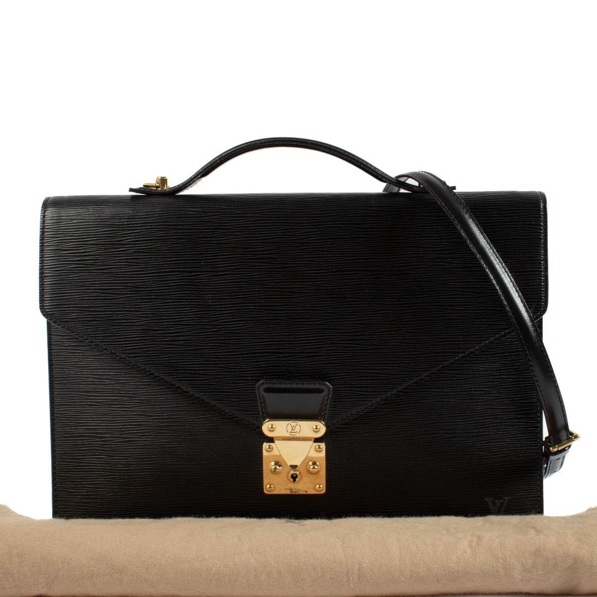 Shop 100% authentic second hand Louis Vuitton Black Epi Serviette Conseiller Briefcase on Labellov.com