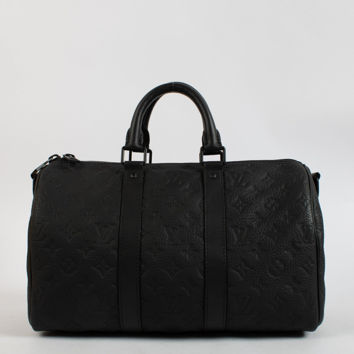 Louis Vuitton Black Monogam Taurillon Keepall 35