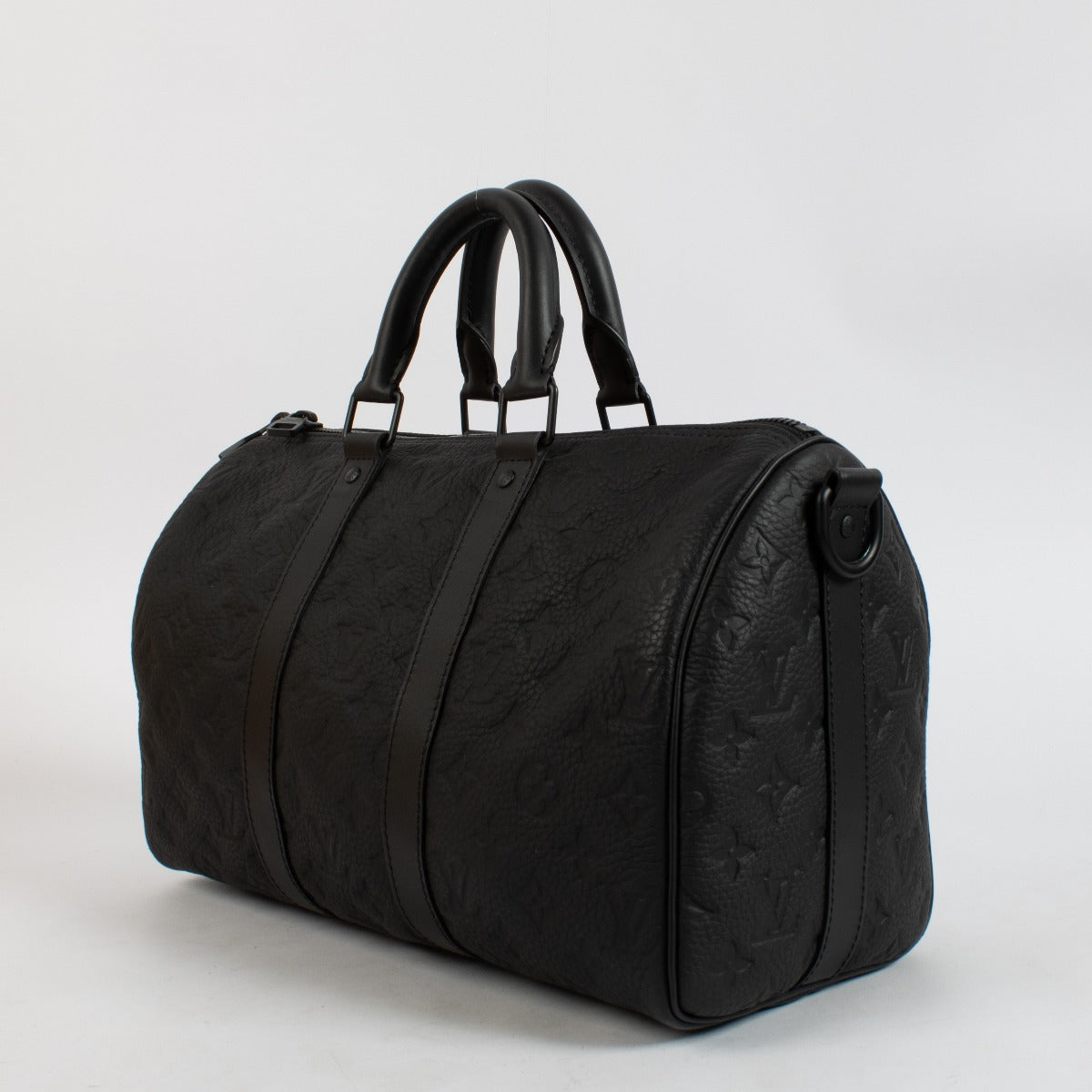Louis Vuitton Black Monogam Taurillon Keepall 35