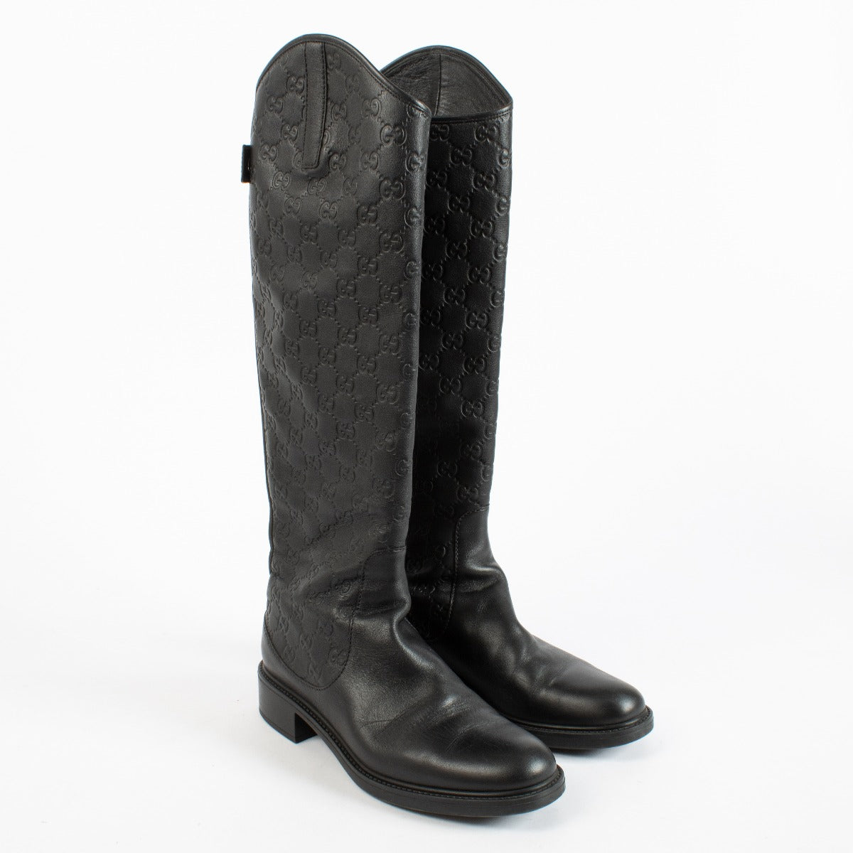 Authentic pre-loved Gucci Black Leather Boots — Size 39 on Labellov.com