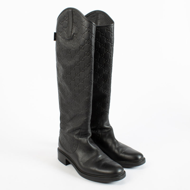 Authentic pre-loved Gucci Black Leather Boots — Size 39 on Labellov.com