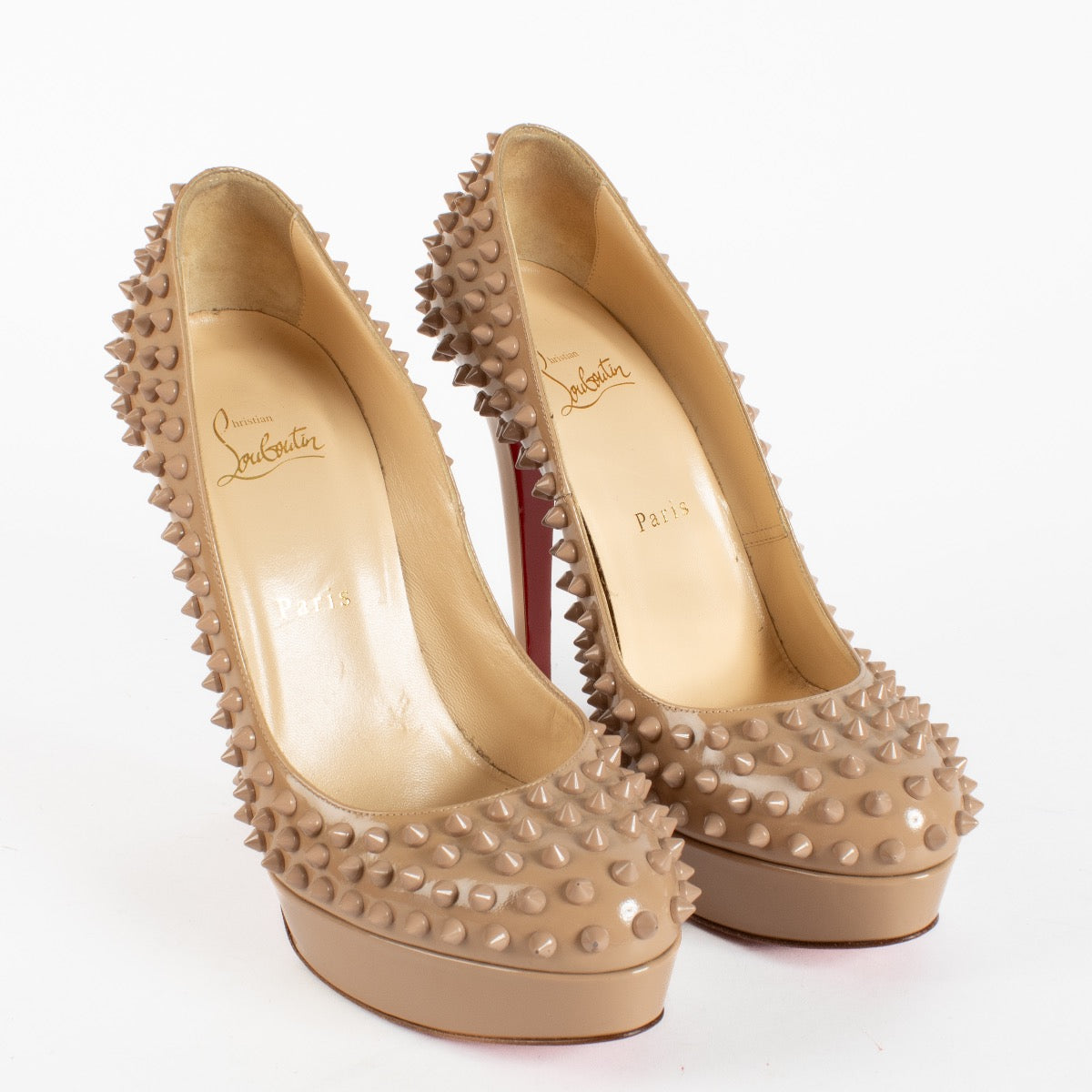 Authentic Pre-loved Christian Louboutin Nude Alti Spike Pumps - Size 40 on Labellov.com