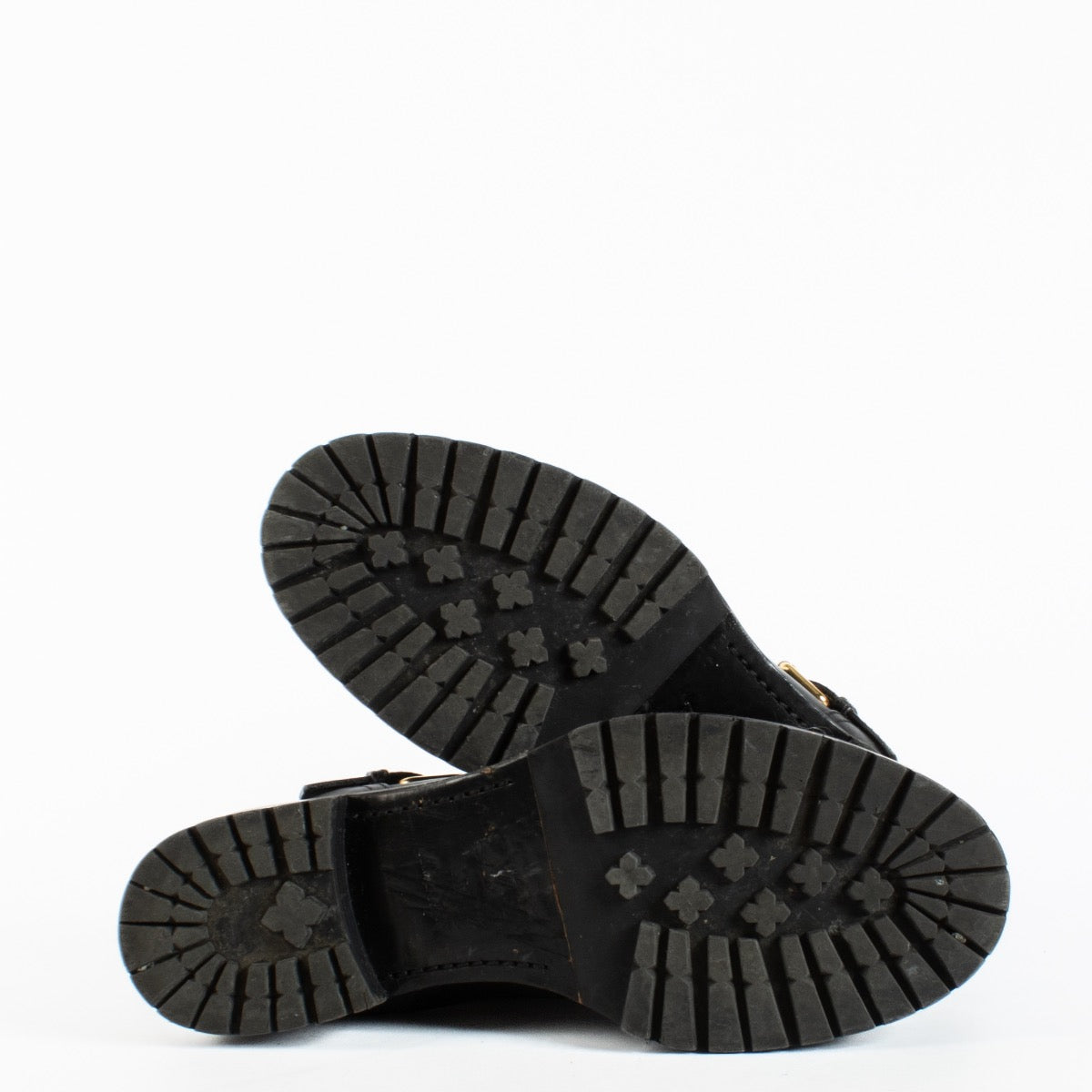 Authentic Pre-Loved Louis Vuitton Black Monogram Embossed Rebellion Ankle Boots - Size 39 1/2 on Labellov.com