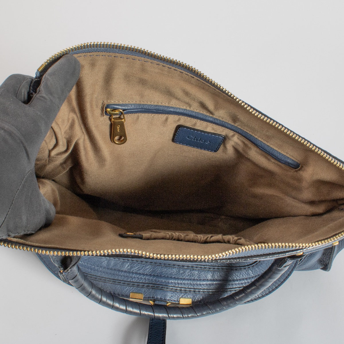 Shop 100% authentic second hand Chloé Blue Large Marcie Bag on Labellov.com