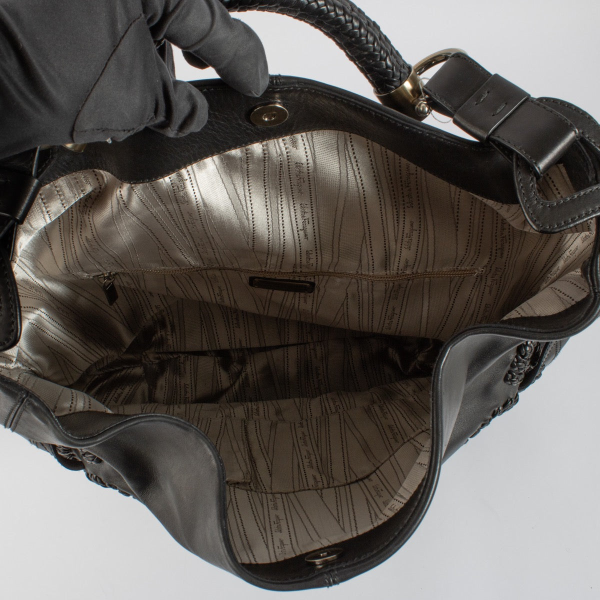 Shop 100% authentic second hand Ferragamo Black Large Hobo Bag on Labellov.com
