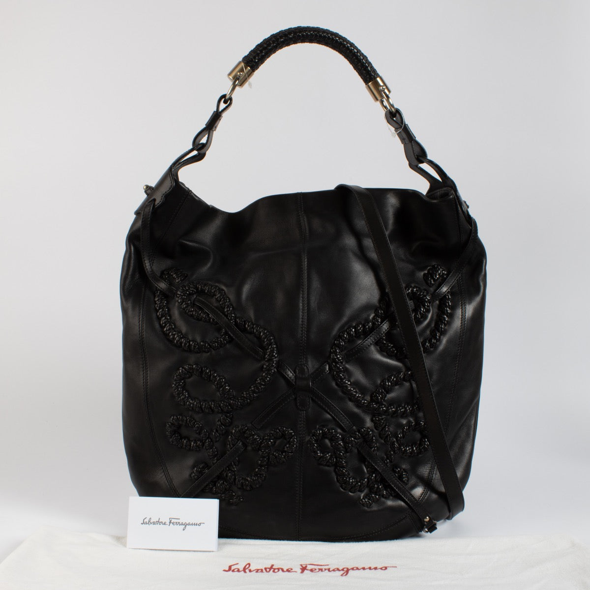 Shop 100% authentic second hand Ferragamo Black Large Hobo Bag on Labellov.com