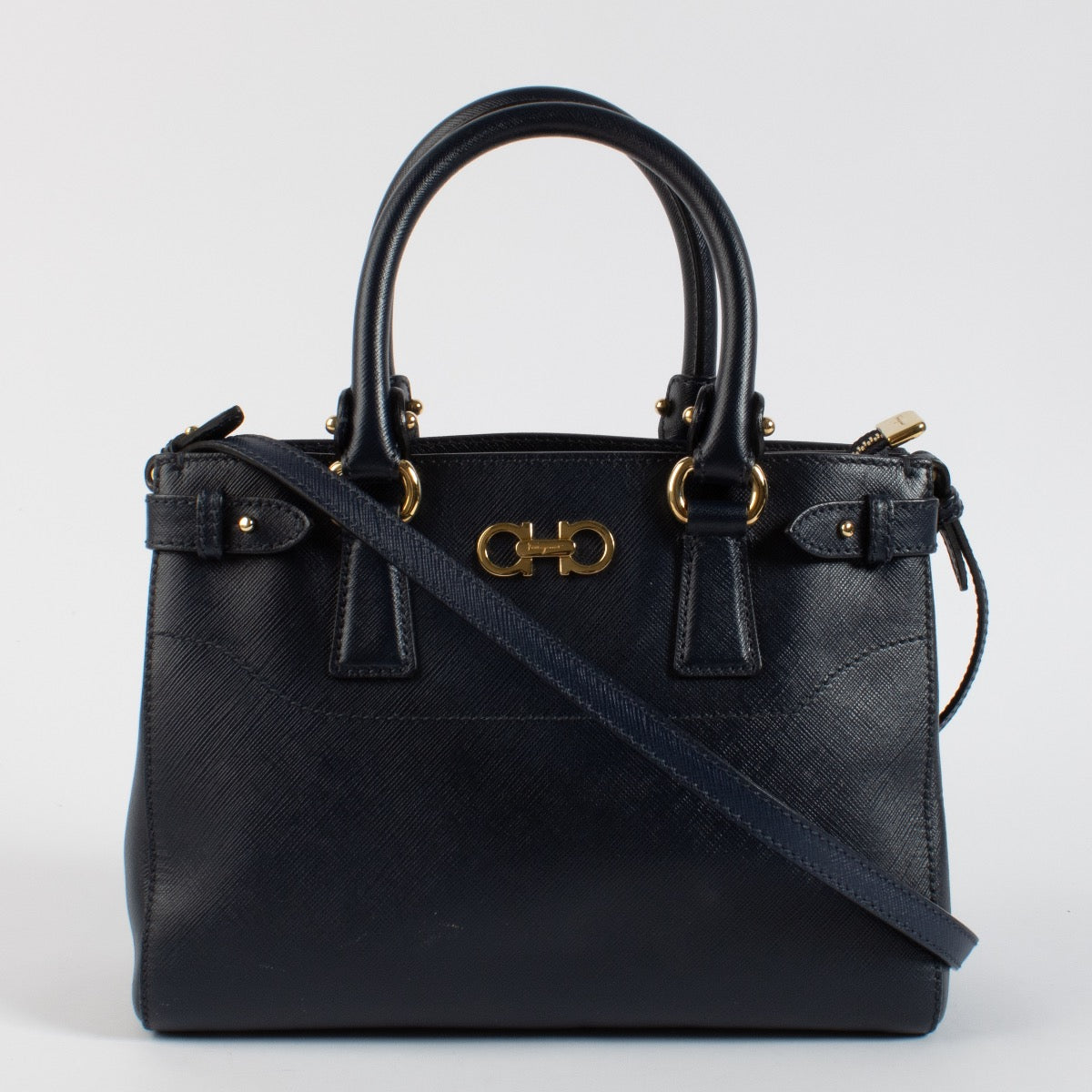 Shop 100% authentic second hand Ferragamo Blue Top Handle Bag on Labellov.com