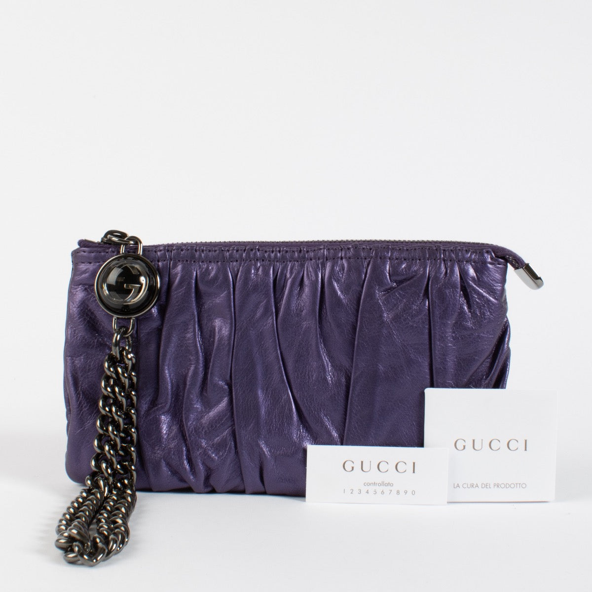 Shop 100% authentic second hand Gucci Purple Pleated Clutch on Labellov.com