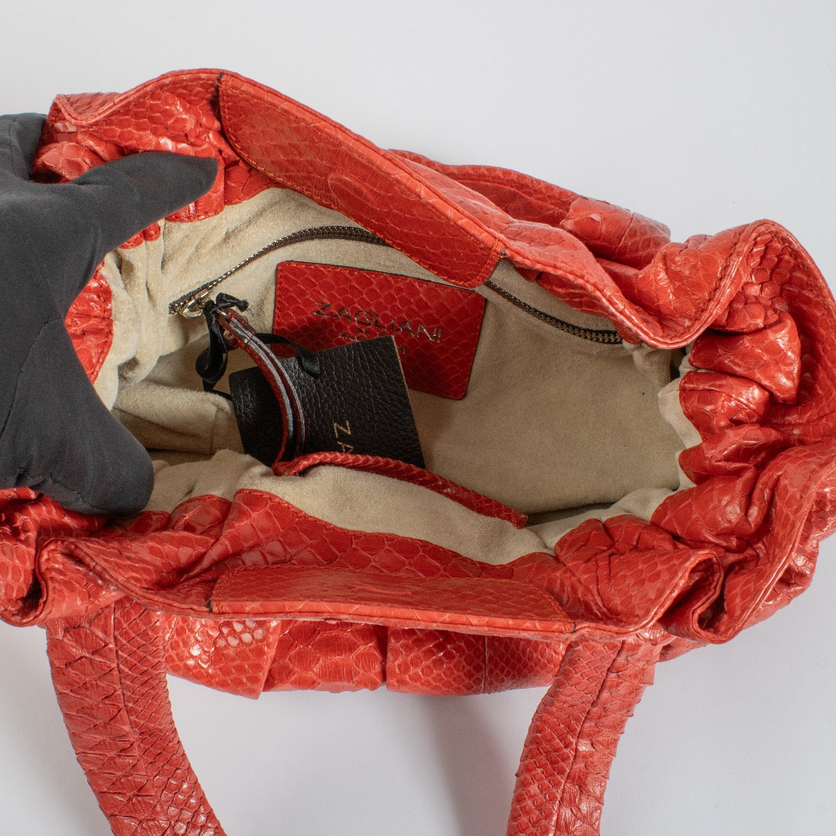 Shop 100% authentic second hand Zagliani Red Python Bag on Labellov.com