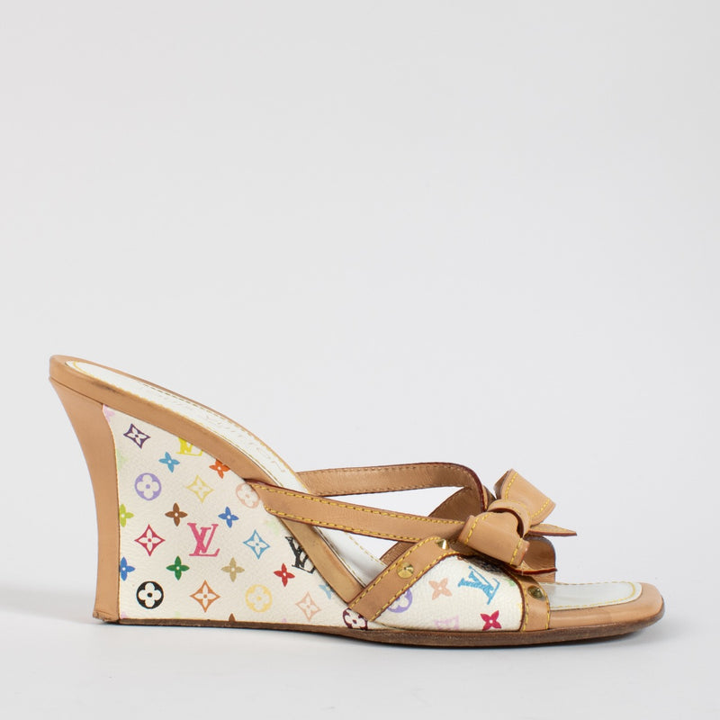 Shop 100% authentic second hand Louis Vuitton White Monogram Multicolore Mule Sandals on Labellov.com