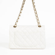 Authentic Chanel White Caviar Small Classic Flap Bag on Labellov.com