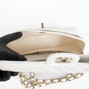 Authentic Chanel White Caviar Small Classic Flap Bag on Labellov.com