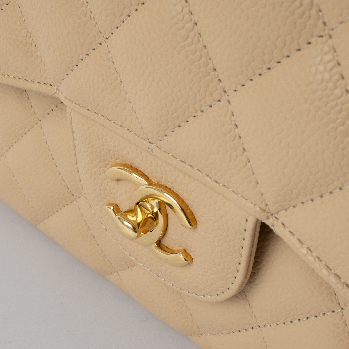 Authentic second hand Chanel Beige Caviar Large Classic Bag on Labellov.com