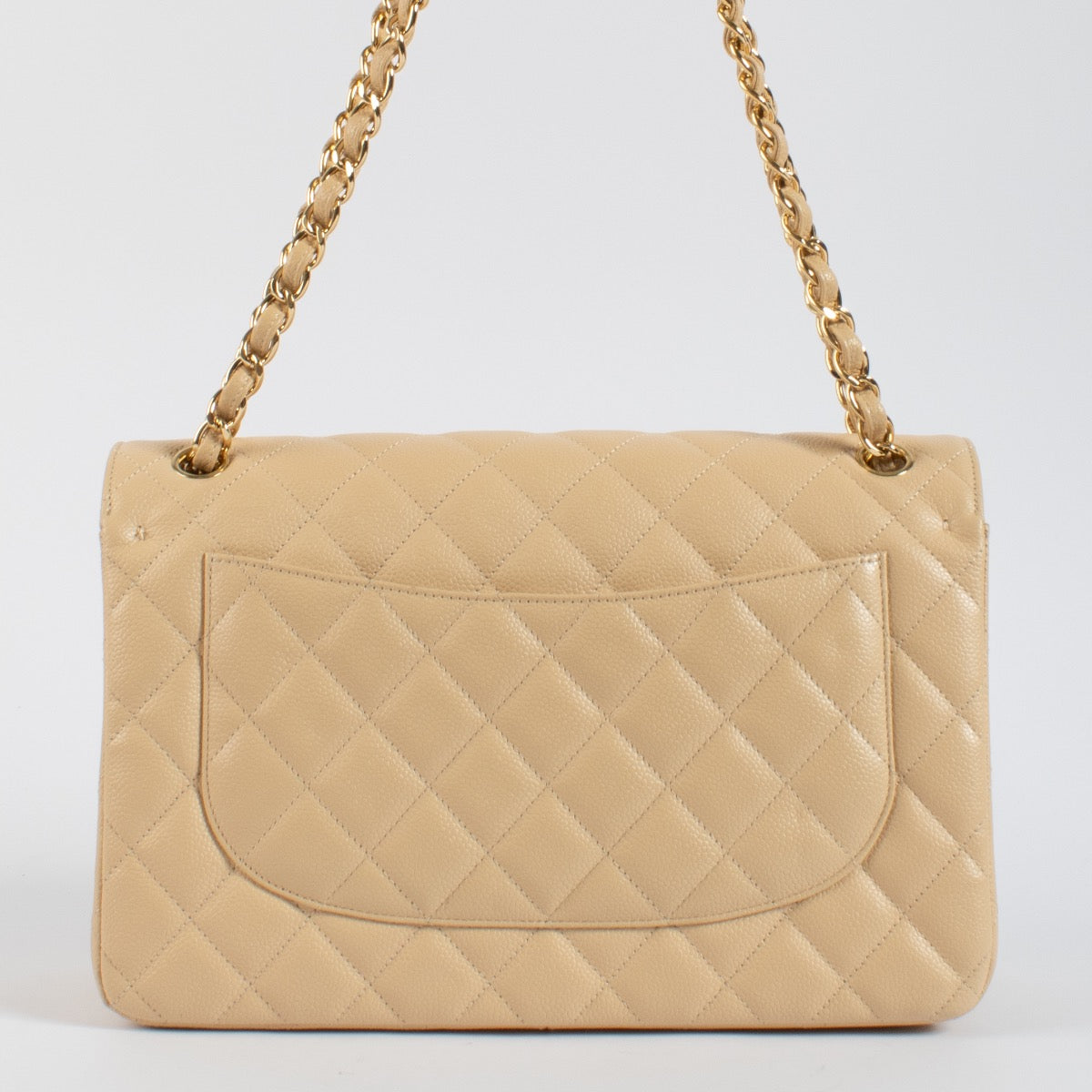 Authentic second hand Chanel Beige Caviar Large Classic Bag on Labellov.com