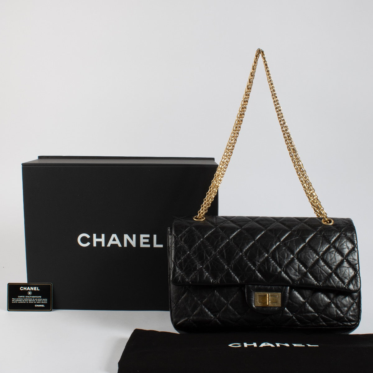 Authentic second hand Chanel Black Maxi 2.55 Bag on Labellov.com