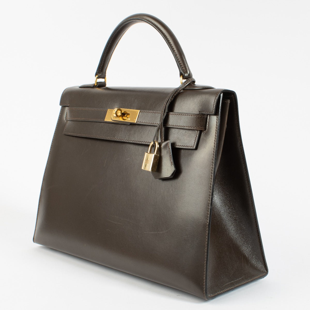 Hermès Vintage Kelly 32 Marron, hermes kelly brown vintage, hermes kelly 32 box, hermes kelly sellier 32 veau box