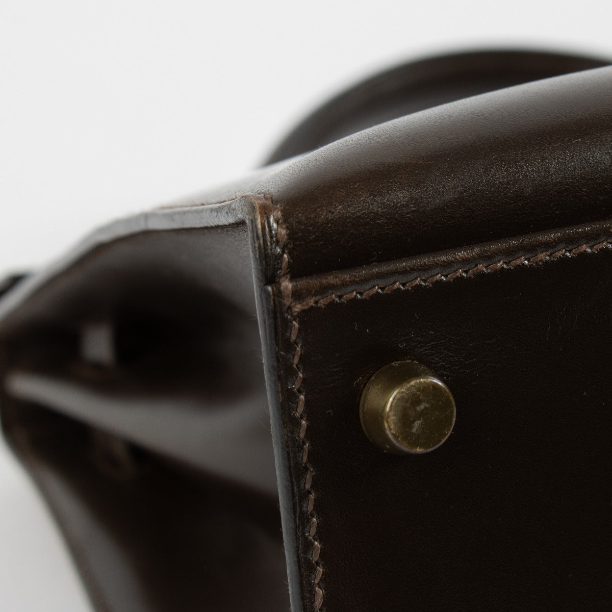 Hermès Vintage Kelly 32 Marron Box GHW