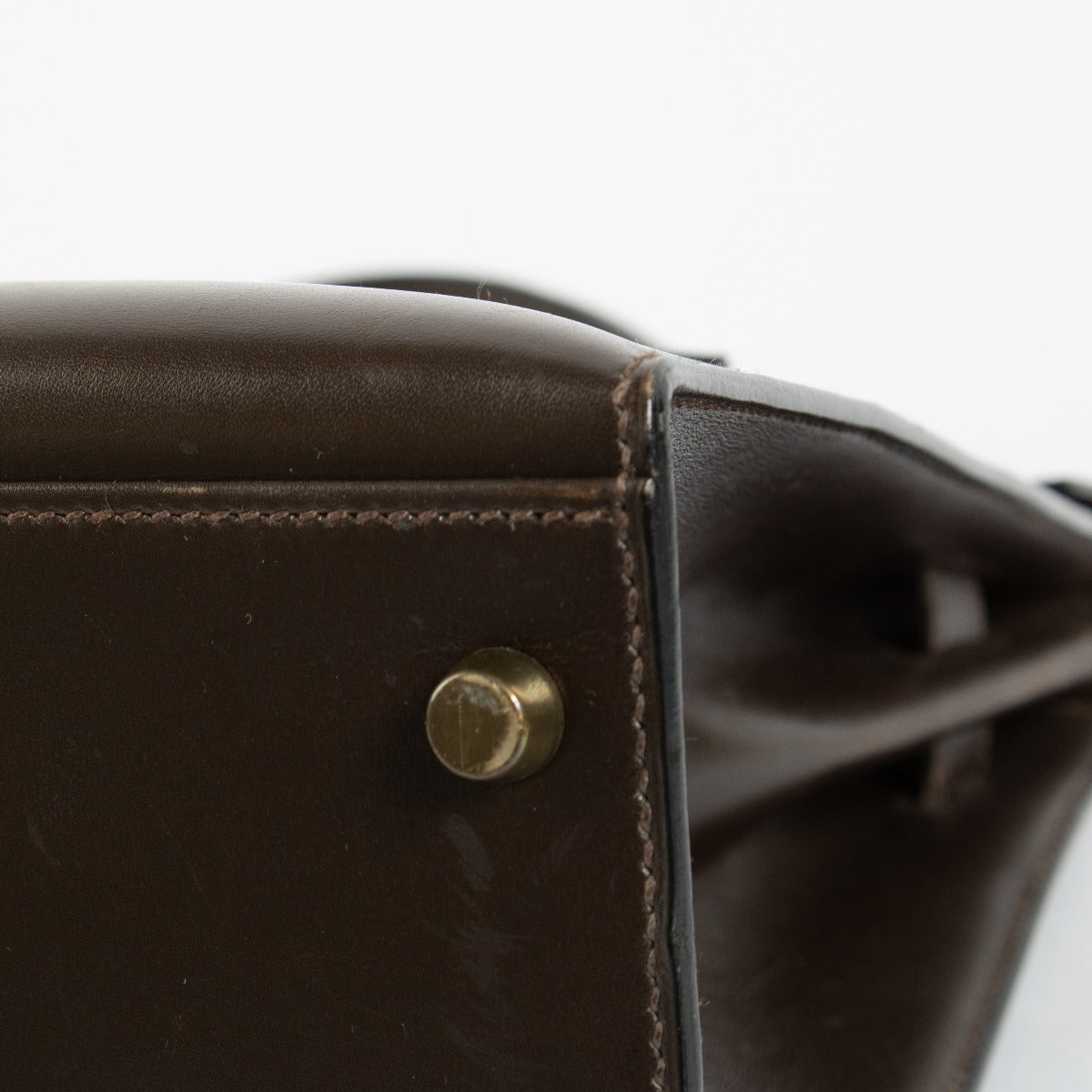 Hermès Vintage Kelly 32 Marron Box GHW