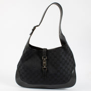 Authentic second hand Gucci Black GG Canvas Medium Jackie Bag on Labellov.com