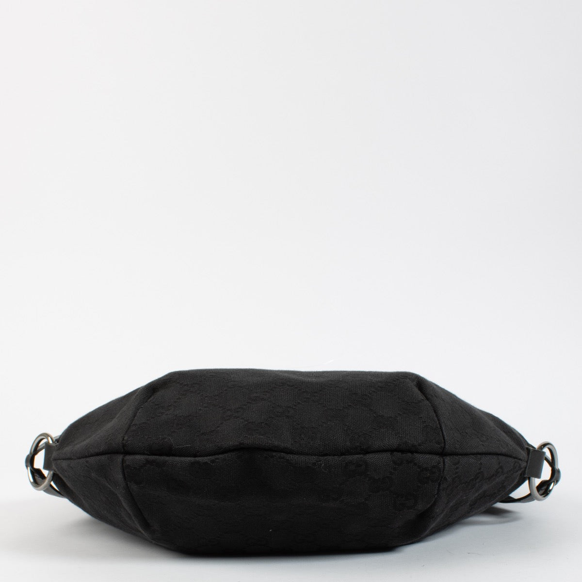 Gucci Black GG Canvas Half Moon Hobo Bag