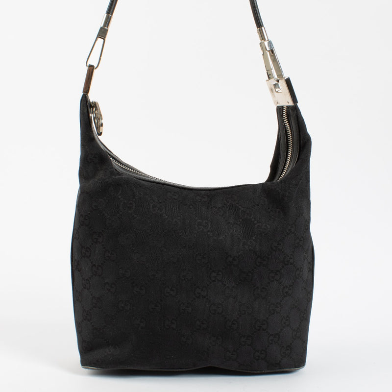 Authentic second hand Gucci Black Monogram Shoulder Bag on Labellov.com