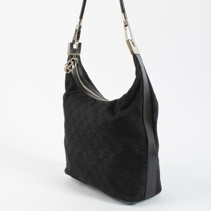 Authentic second hand Gucci Black Monogram Shoulder Bag on Labellov.com