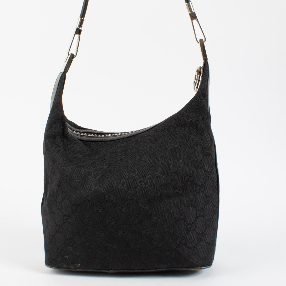 Authentic second hand Gucci Black Monogram Shoulder Bag on Labellov.com