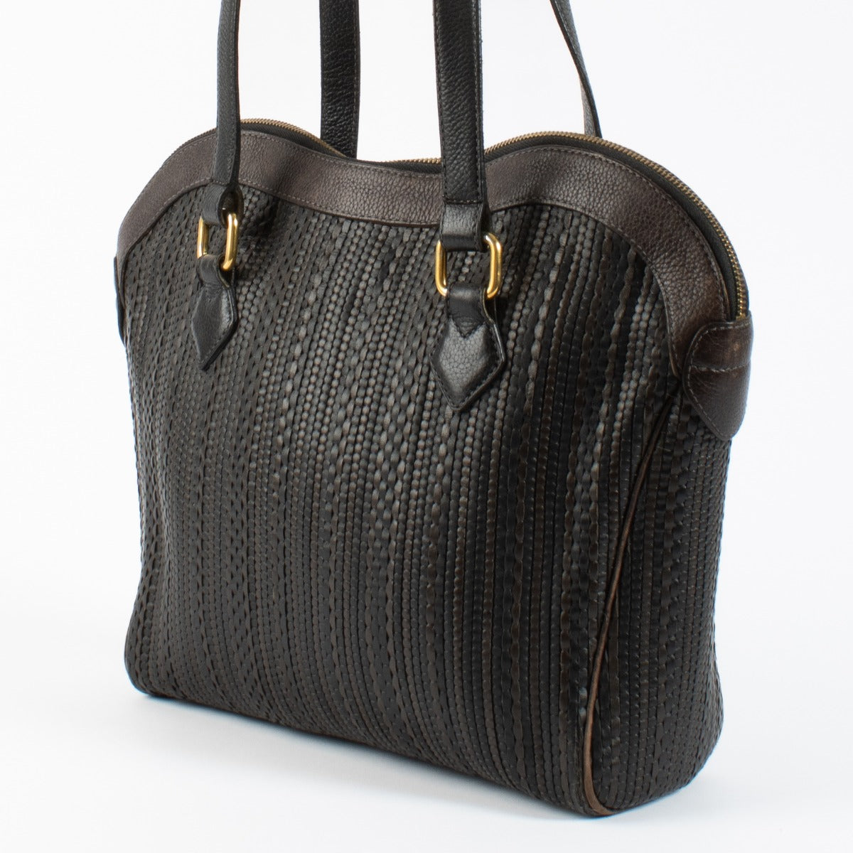 Delvaux Brown Toile De Cuir Parsac Bag