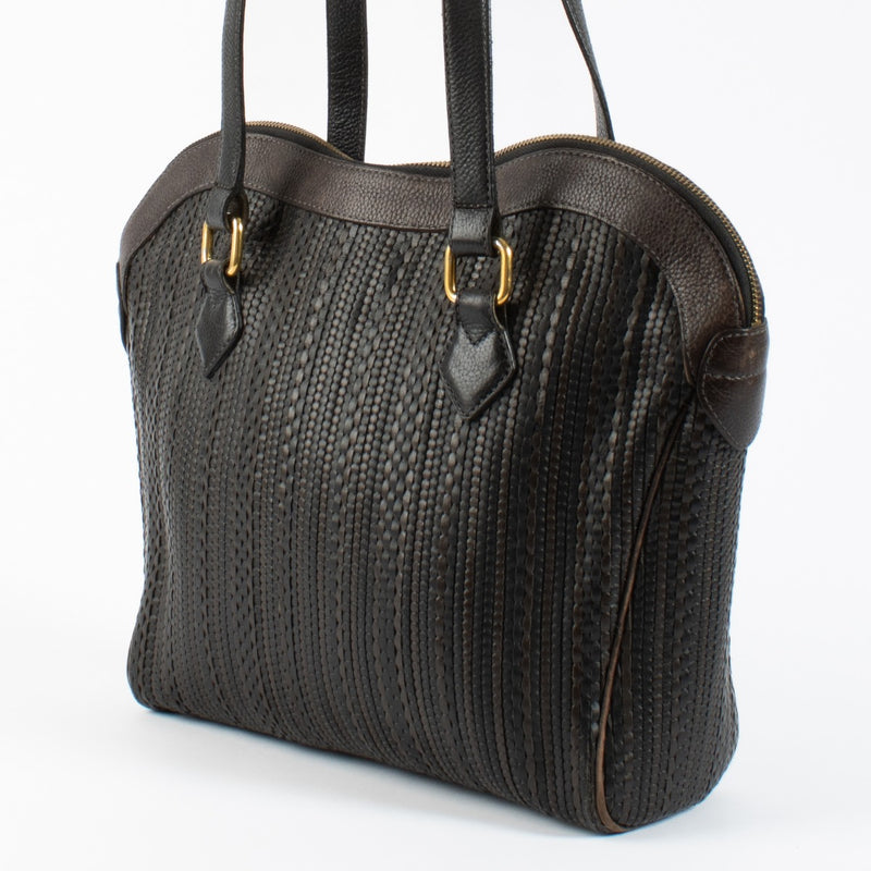 Delvaux Brown Toile De Cuir Parsac Bag