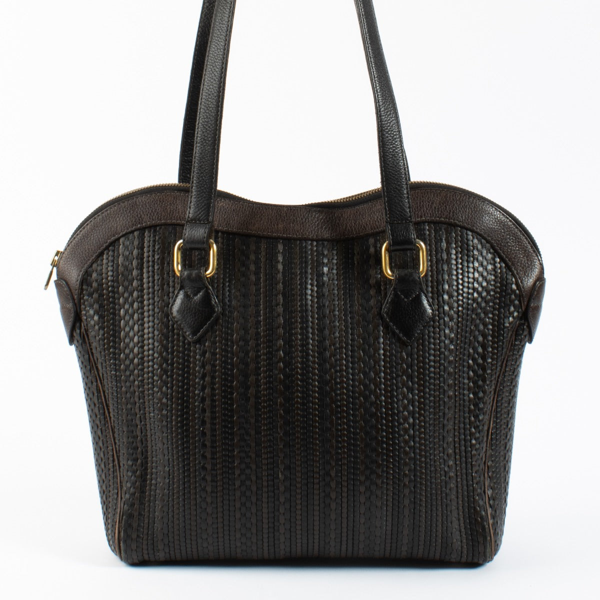 Delvaux Brown Toile De Cuir Parsac Bag