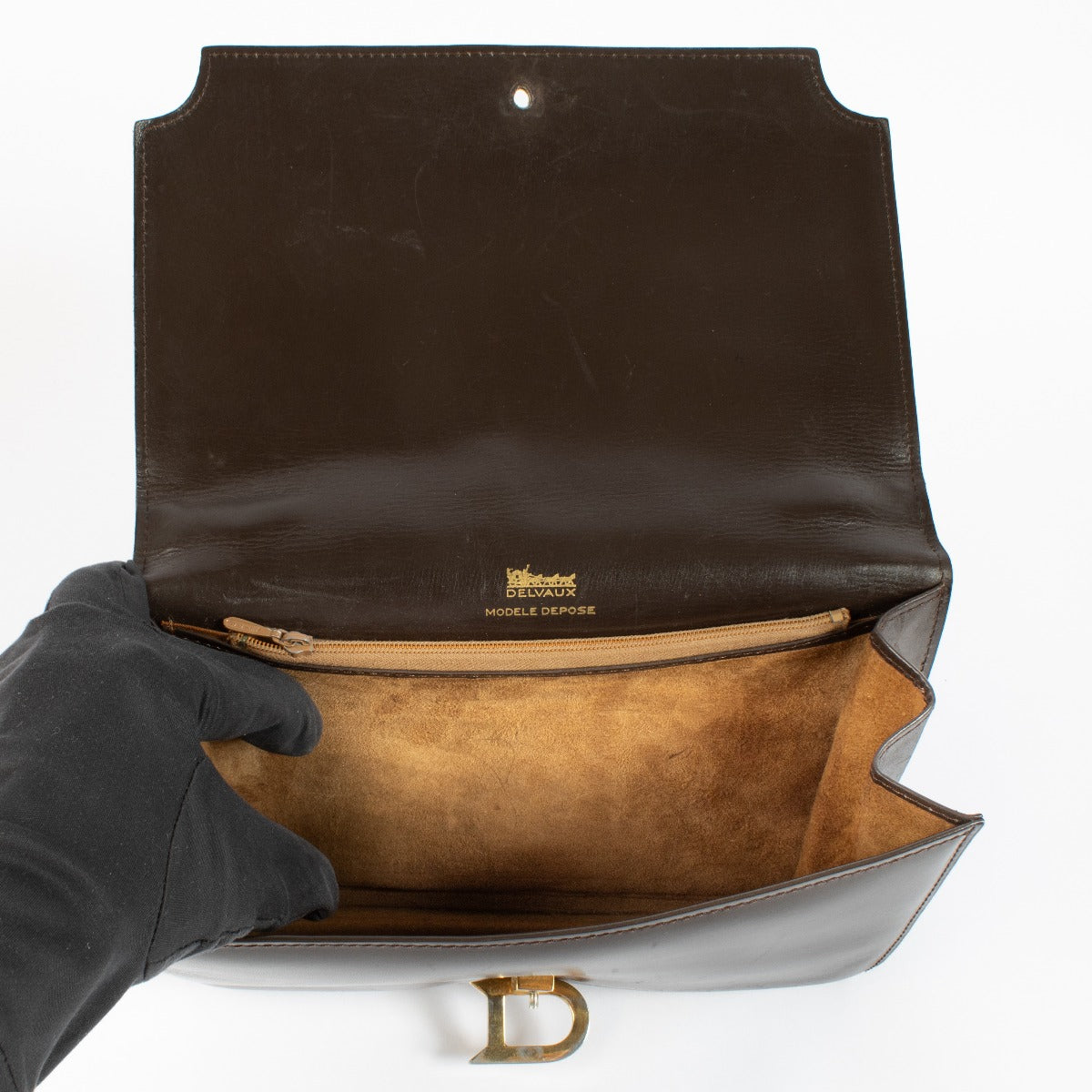 Delvaux Vintage Bruine Box Calf Schoudertas
