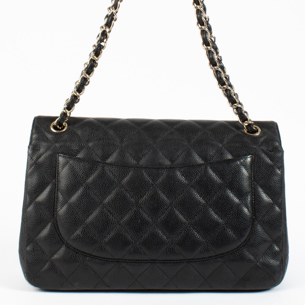 Shop safe online at Labellov in Antwerp and Knokke this 100% authentic second hand Chanel Black Caviar Large Classic Flap Bag