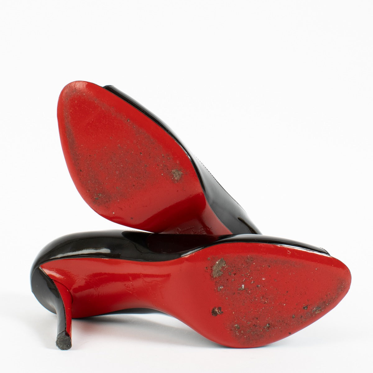shop 100% authentic second hand Christian Louboutin Black Patent 85 Heels - Size 37 on Labellov.com