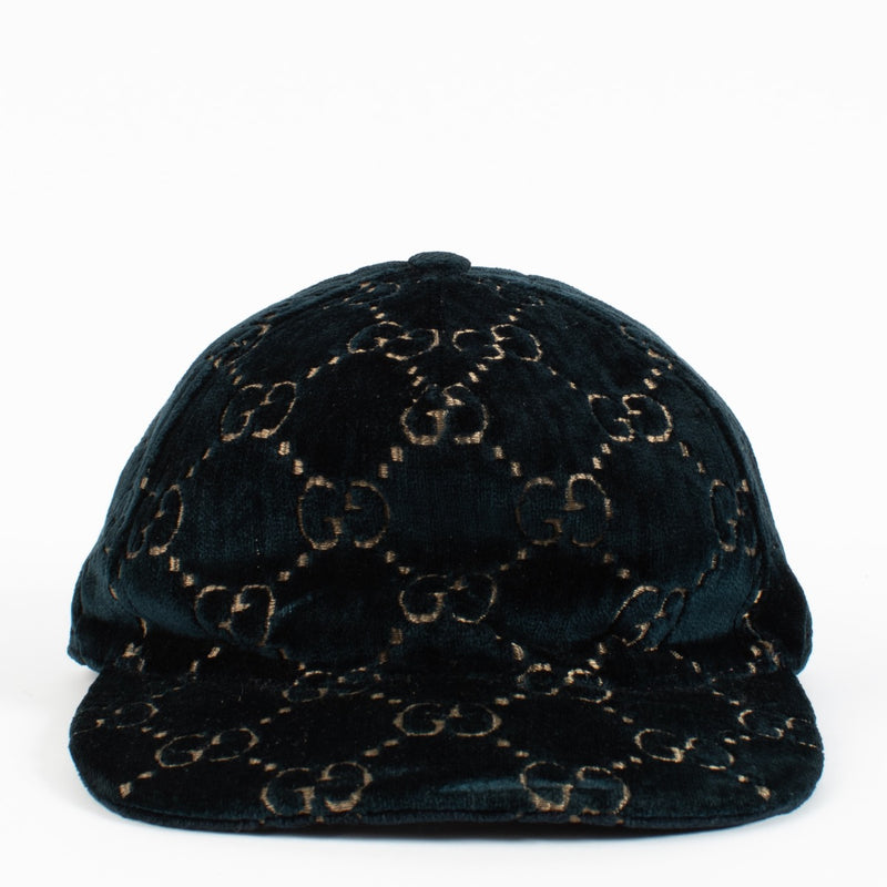 shop 100% authentic second hand Gucci Blue Velvet GG Baseball Hat - Size M on Labellov.com