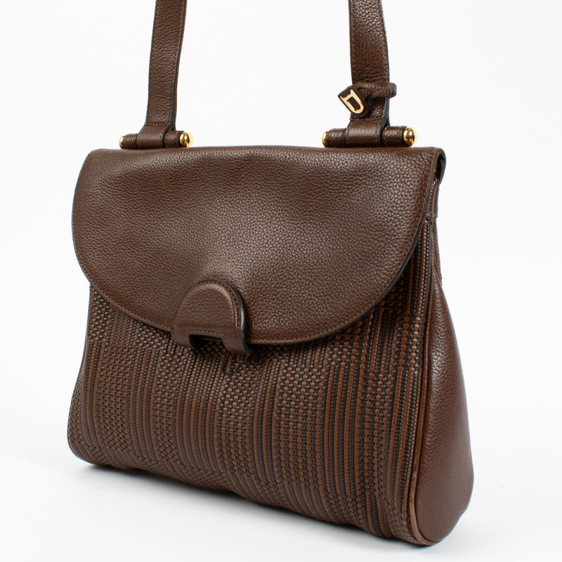 Delvaux Brown Toile De Cuir Chablis Crossbody Bag