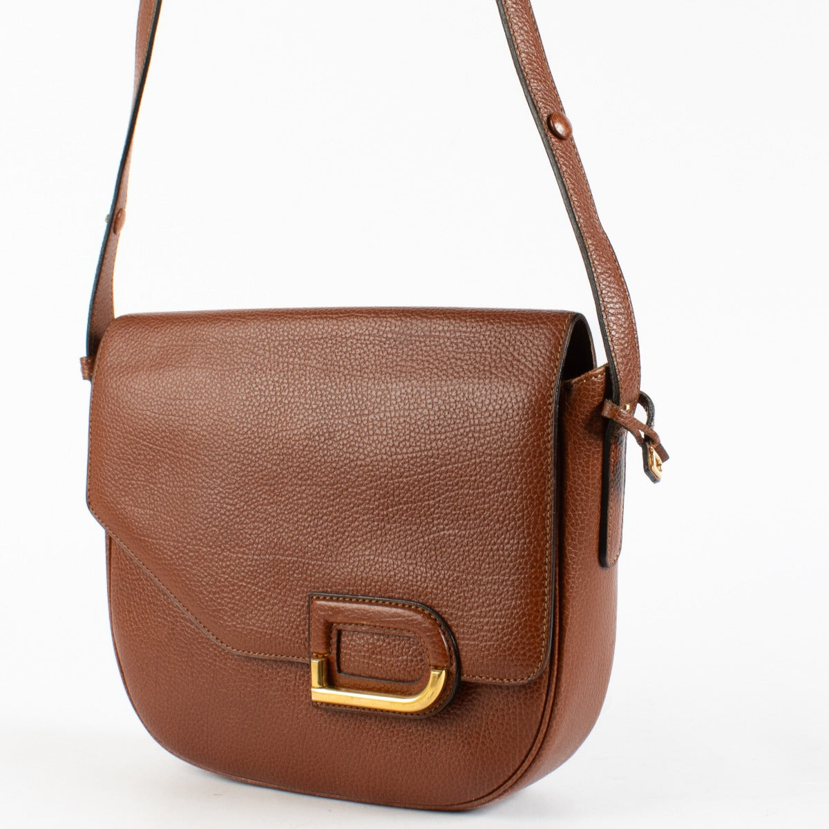 Delvaux Diva crossbody bag in cognac leather