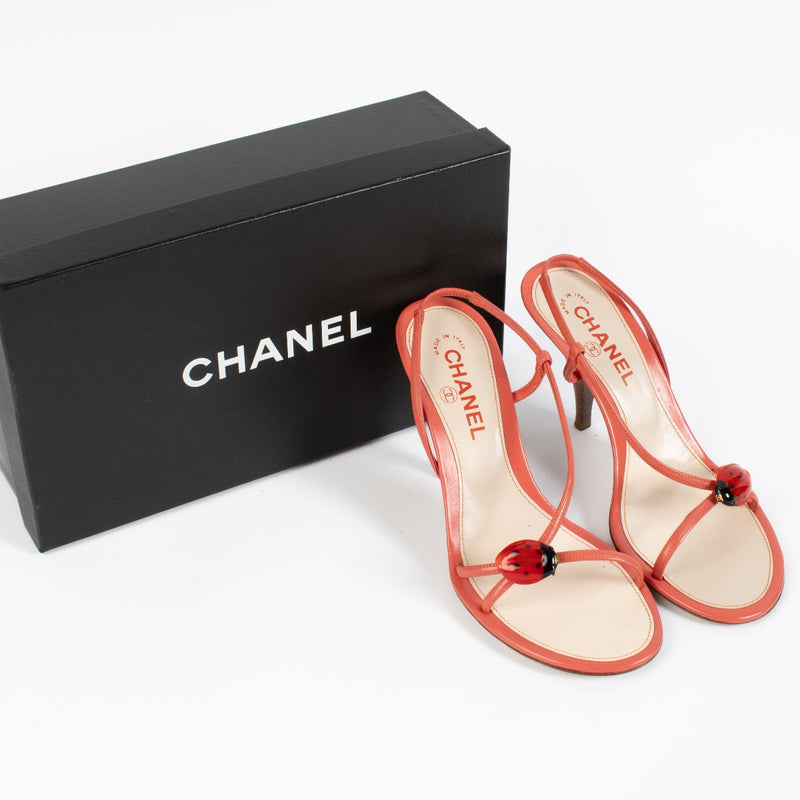 shop 100% authentic second hand Chanel Pink 04P Ladybug Sandals - Size 38 on Labellov.com